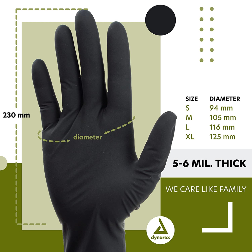 6mil Black Latex Glove, BOX: X-Large